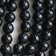 8mm Jet Black Round Beads [50]