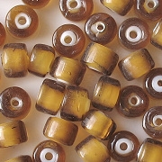 5x7mm Topaz/White Cylinder Beads [50]