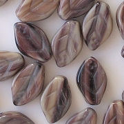 12mm 'Coffee & Cream' Leaf Beads [25]