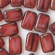 12mm Fuchsia/Pearl Polished Rectangle Beads [20]