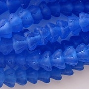 6x8mm Sapphire Blue Matte Bell Flower Beads [50]