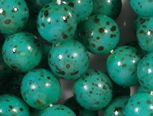 8mm Turquoise Speckled Coated Round Beads [50]