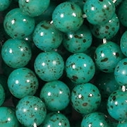 8mm Turquoise Speckled Coated Round Beads [50]