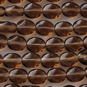 7mm Brown Diamond Flat Oval Beads [50]