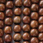 8mm Brown Marble Coated Round Beads [50]