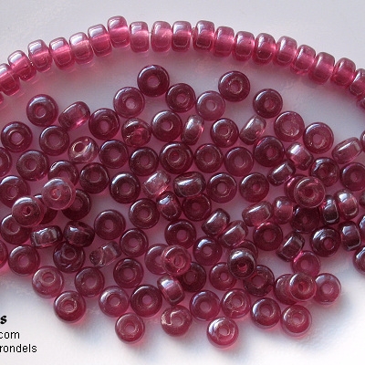 4x6mm Fuchsia Luster Square-Edged Rondelle Beads [50]