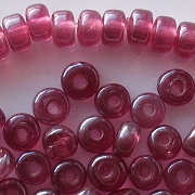 4x6mm Fuchsia Luster Square-Edged Rondelle Beads [50]