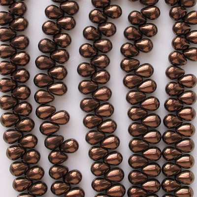 8mm Dark Bronze Teardrop Beads [50]