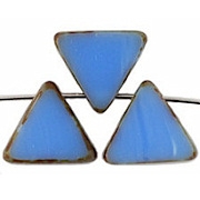 12mm Blue Picasso Polished Triangle Beads [20]