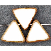 12mm White Picasso Polished Triangle Beads [20]