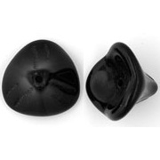10x12mm Black 3-Petal Flower Beads [25]