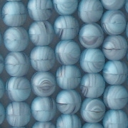 6mm Baby Blue Swirl Matte Round Beads [50]