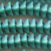 8x13mm Turquoise Trumpet Flower Beads [25]