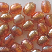 9mm Topaz/Gold Luster Oval Beads [50]