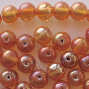 6x7mm Topaz/Gold Luster Round Beads [50] (see Defects)