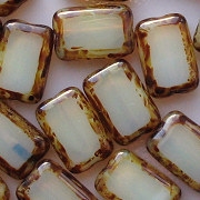 12mm Seafoam Green Picasso Polished Rectangle Beads [20]