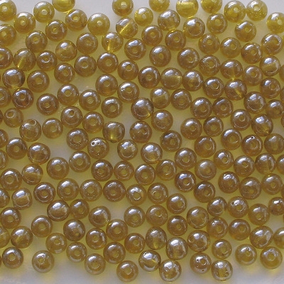 4mm Olive Green Luster Round Beads [100]