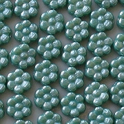 8mm Turquoise Luster Flower Beads [50]
