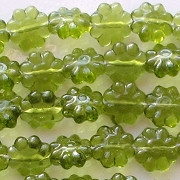 8mm Olive Green Daisy Beads [50]