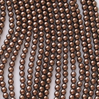 4mm Copper-Colored Round Glass Pearls [118+]