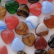 10mm Mixed Flat Heart Beads [50]