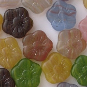 15mm Mixed Matte Flat Flower Beads [20]