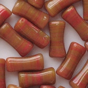 15mm Red/Caramel Bone-Shaped Beads [25]