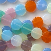 8mm Mixed Opalescent Coin Beads [50]