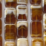 12mm Topaz/Cream Polished Rectangle Beads [20]