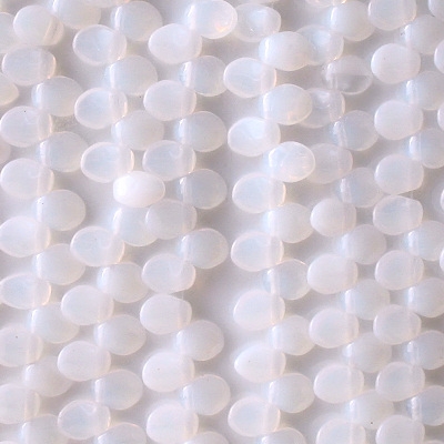 8mm White Opalescent Petal Beads [50]