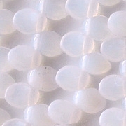 8mm White Opalescent Petal Beads [50]