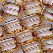12mm Clear Picasso Polished Rectangle Beads [20]