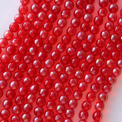 6mm Siam Ruby Iris Round Beads [50]