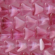 8mm Pink Swirl Pyramid Beads [25]