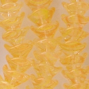 10x12mm Orange-Striped 3-Petal Flower Beads [25]