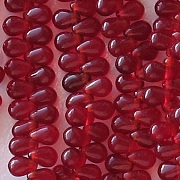 6mm Ruby Red Teardrop Beads [100]
