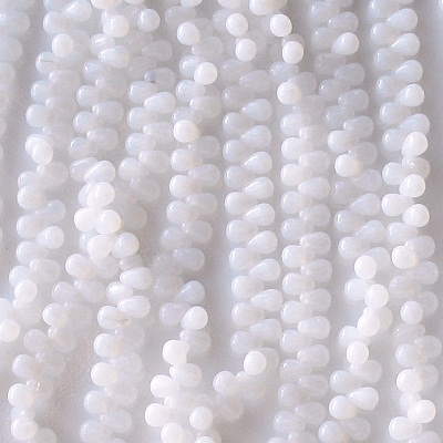 6mm Milky White Teardrop Beads [100]