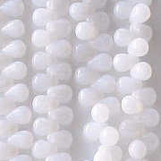 6mm Milky White Teardrop Beads [100]