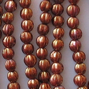 5mm Reddish-Bronze Iris Fluted Beads [50]