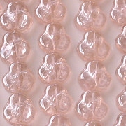 9mm Pink Luster Pansy Beads [50]