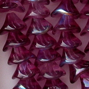 10x12mm Violet AB Coated 3-Petal Flower Beads [25]
