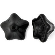 8x13mm Black Trumpet Flower Beads [25]