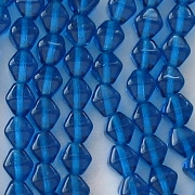 6mm Capri Blue Bicone Beads [50]