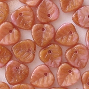 10mm Pink/Topaz Leaf Beads [50]