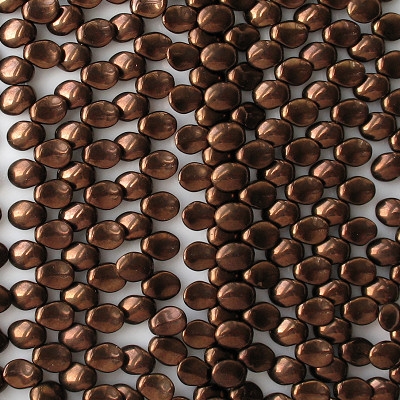 6x8mm Dark Bronze-Colored Petal Beads [50]