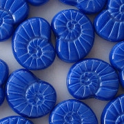 17mm Blue Silk Nautilus Beads [5]