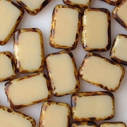 12mm Beige Picasso Polished Rectangle Beads [20]