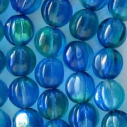 8mm Blue/Green AB Fluted Beads [25] (see Comments)