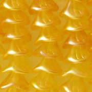 10x12mm Yellow Satin Coated 3-Petal Flower Beads [25]