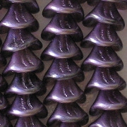 10x12mm Purple Satin Coated 3-Petal Flower Beads [21] (odd lot)